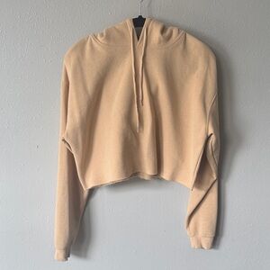Urban Outfitters cropped hoodie sweatshirt, beige, Size Medium